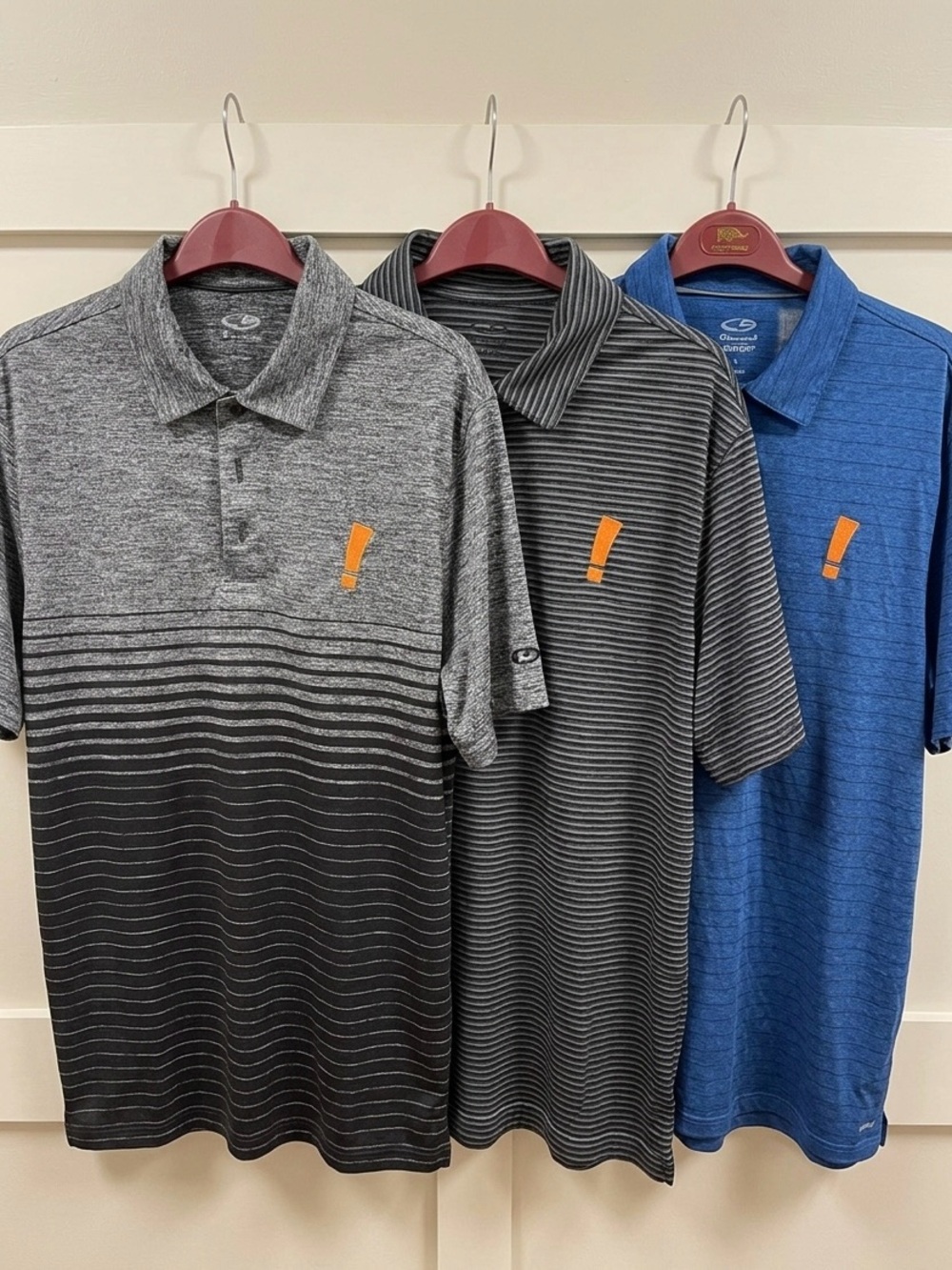 Lot of 3 Champion Duo Dry Polo Shirts - Men's Large - Big Lots Corporate Uniform